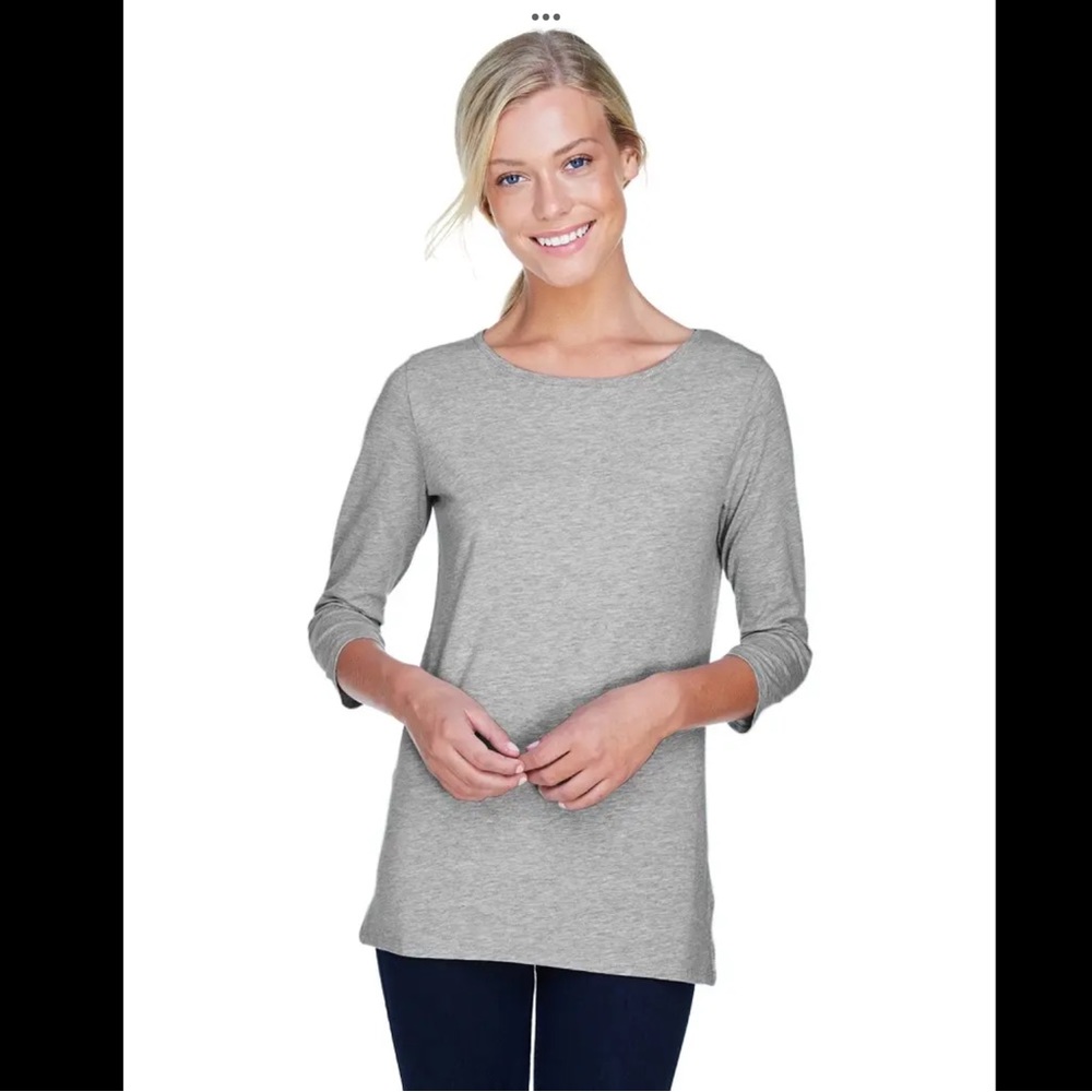 Devon & Jones Cotton Blend Ballet Bracelet-Length Knit Top